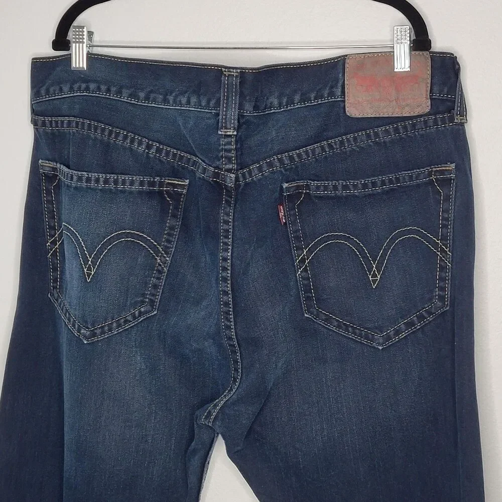 Levi's Type‎ 1 Jeans Iconic Straight Men's Size 38x29 Dark Wash Cotton Blend